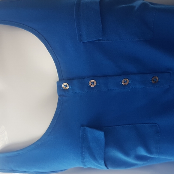 Le Chateau Royal Blue Flowy Tank Top - Picture 2 of 4